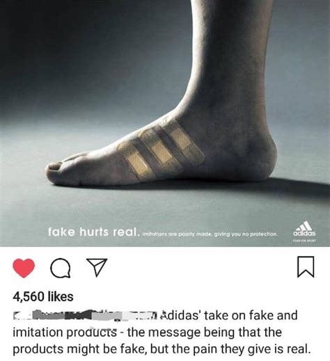 adidas fake hurts real ad campaign|adidas counterfeit advertising.